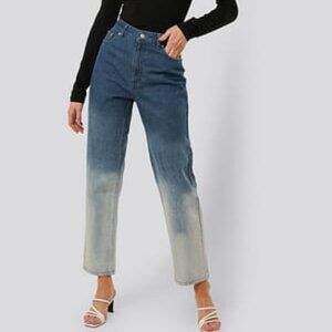 NA-KD Dip High waisted Dye Jeans Size EU 38 U.S. 6